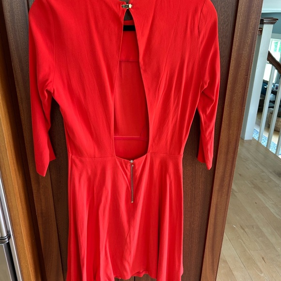 Sandro Red Long Sleeve Open-Back Dress - Picture 5 of 12